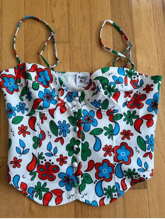 Tops - Floral Corset Bustier Top US 6